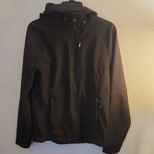 Kirkland Signature Black Waterproof Hooded Jacket With Fleece Lining Size M